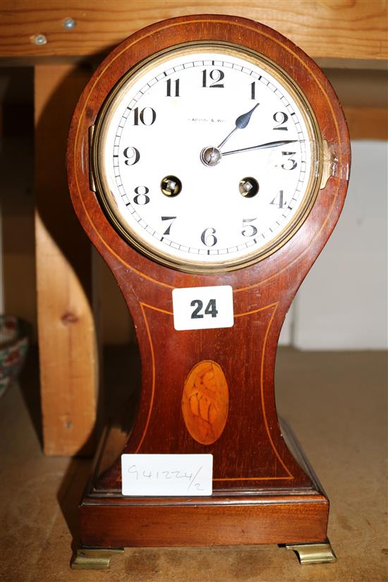 Inlaid balloon shaped clock (Mappin & Webb)